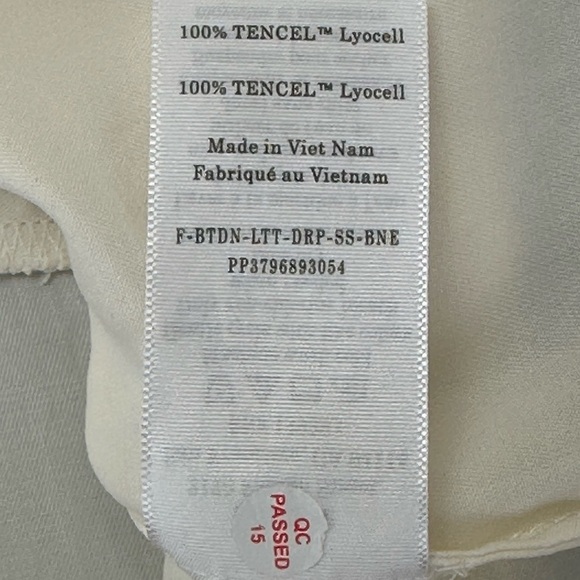 Everlane The Drape Top in Butterlite Bone 100% Tencel Cap Sleeve Zip Back 14 - Picture 8 of 15